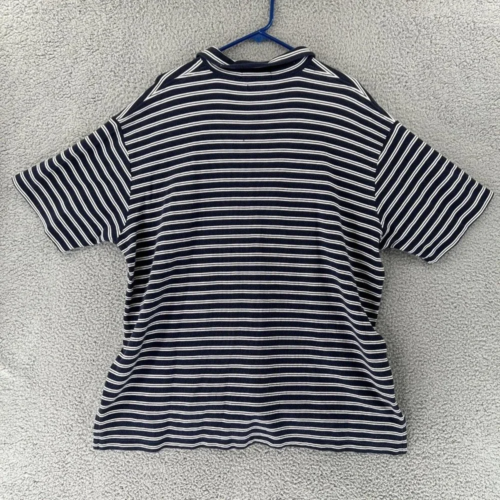Ralph‎ Lauren Big XL Shirt Blue White Stripe Vintage Polo Shirt Casual Outdoor